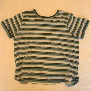 Green and White Striped T-Shirt